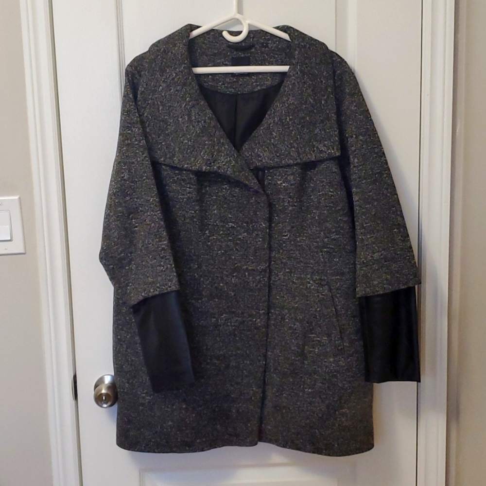 Fall Jacket with Faux Leather Sleeves